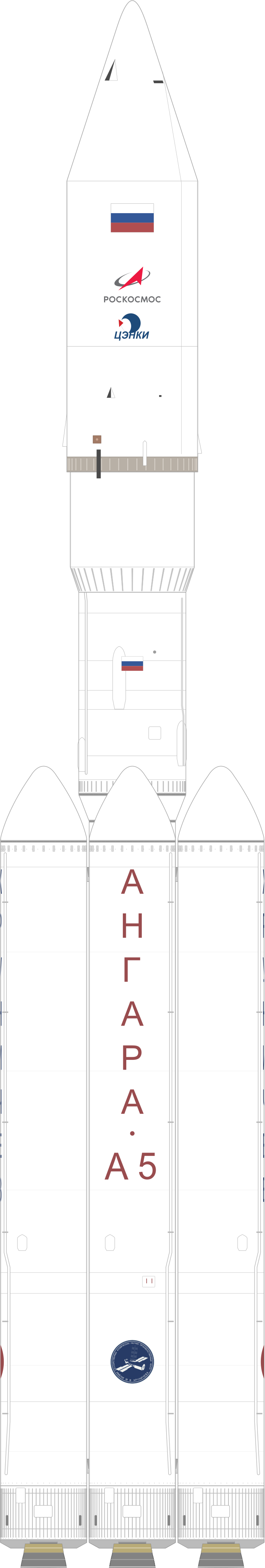 Drawing of the Angara A5/Blok DM-03 for Vostochny Angara Test Flight