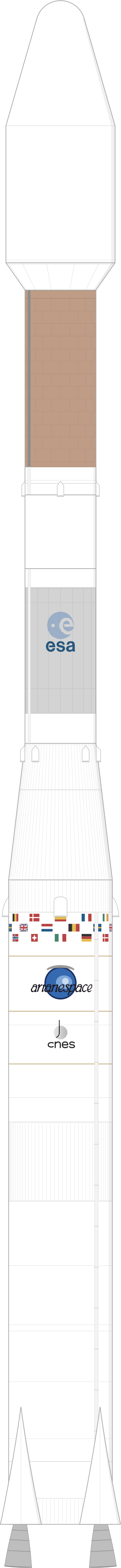 Drawing of the Ariane 40 for Helios 1A