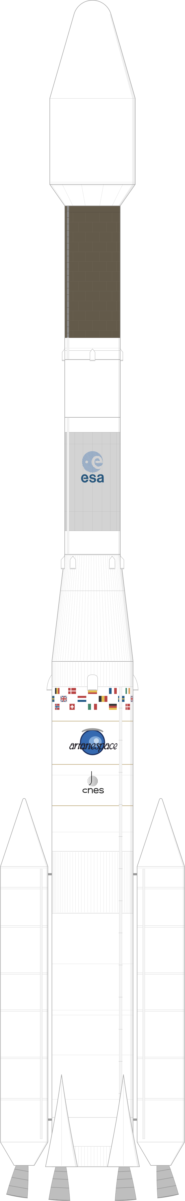 Drawing of the Ariane 42L for Astra 1C & Arsene