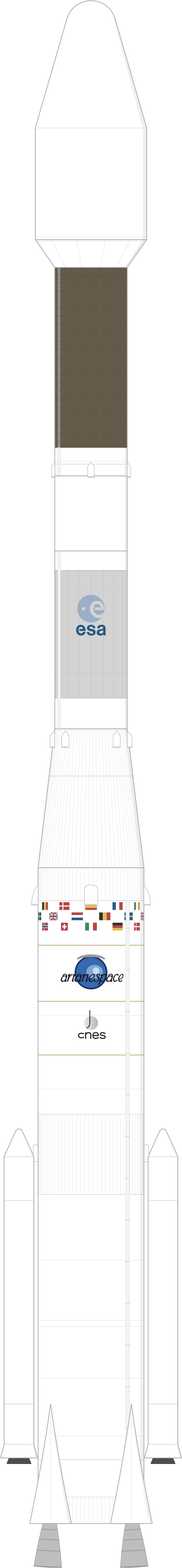 Drawing of the Ariane 42P for Galaxy 7