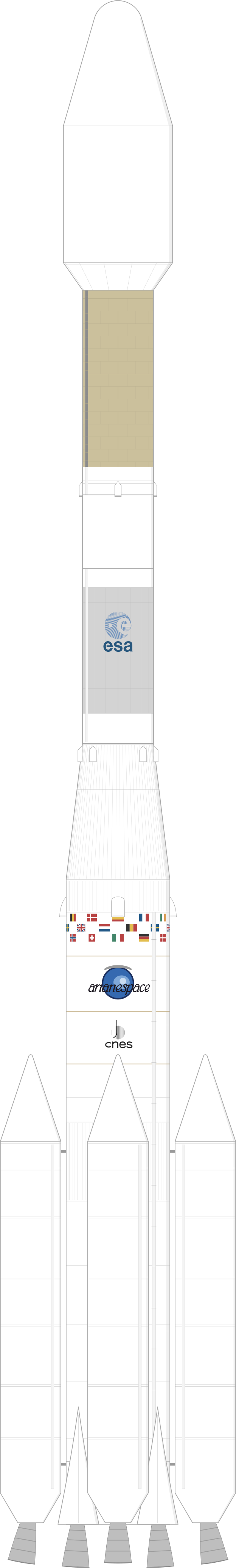 Drawing of the Ariane 44L for NSS 7