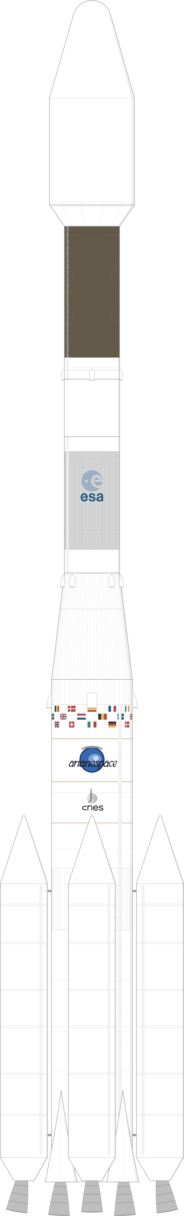 Drawing of the Ariane 44L for Italsat 1