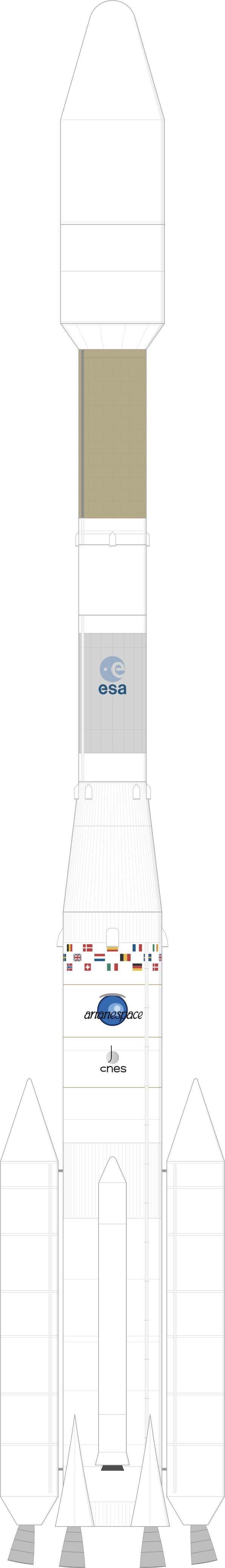 Drawing of the Ariane 44LP for Superbird B2