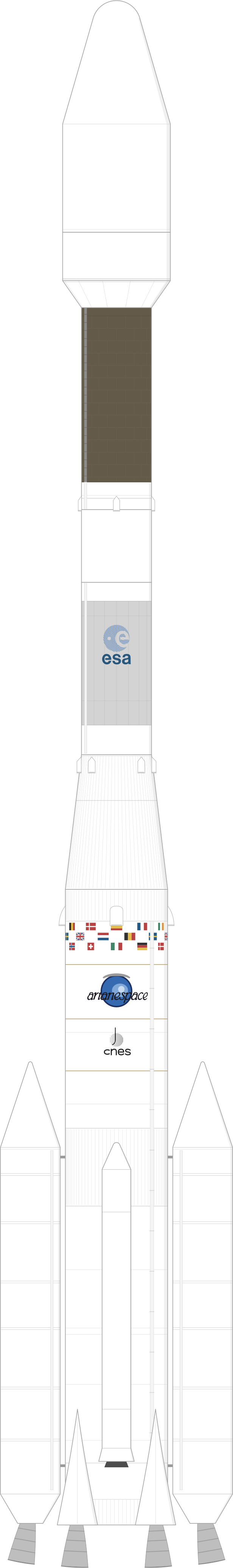 Drawing of the Ariane 44LP for INTELSAT 702