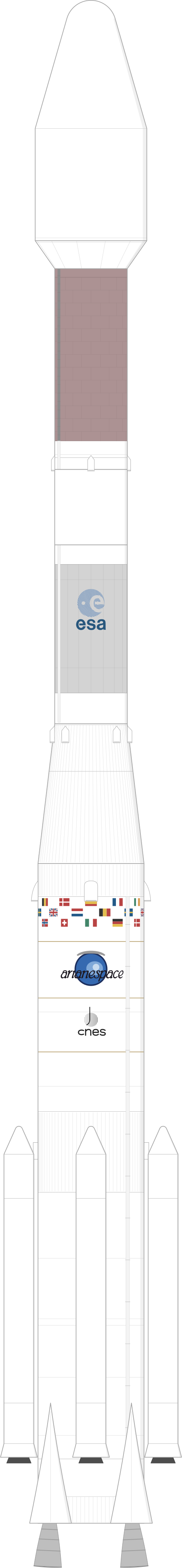 Drawing of the Ariane 44P for Anik E2