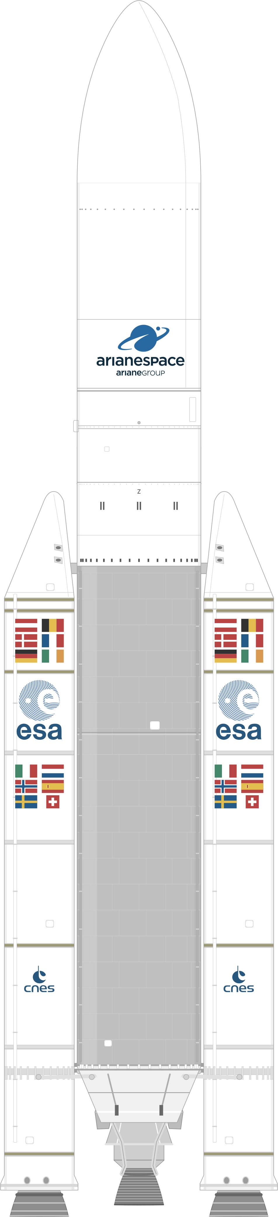 Drawing of the Ariane 5 ECA+ for Galaxy 35 & 36, MTG-I1