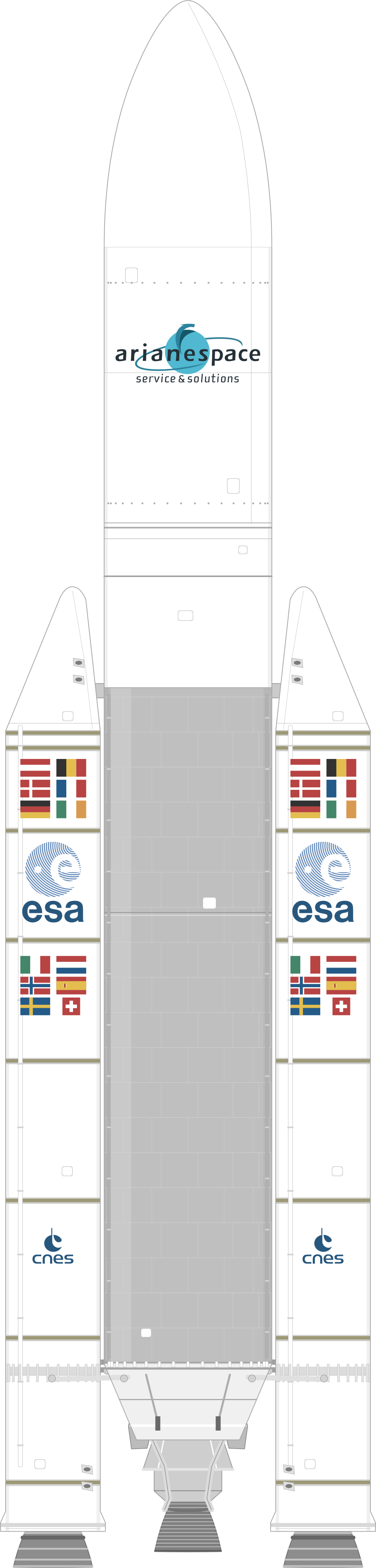 Drawing of the Ariane 5 ES for Albert Einstein ATV (ATV-004)