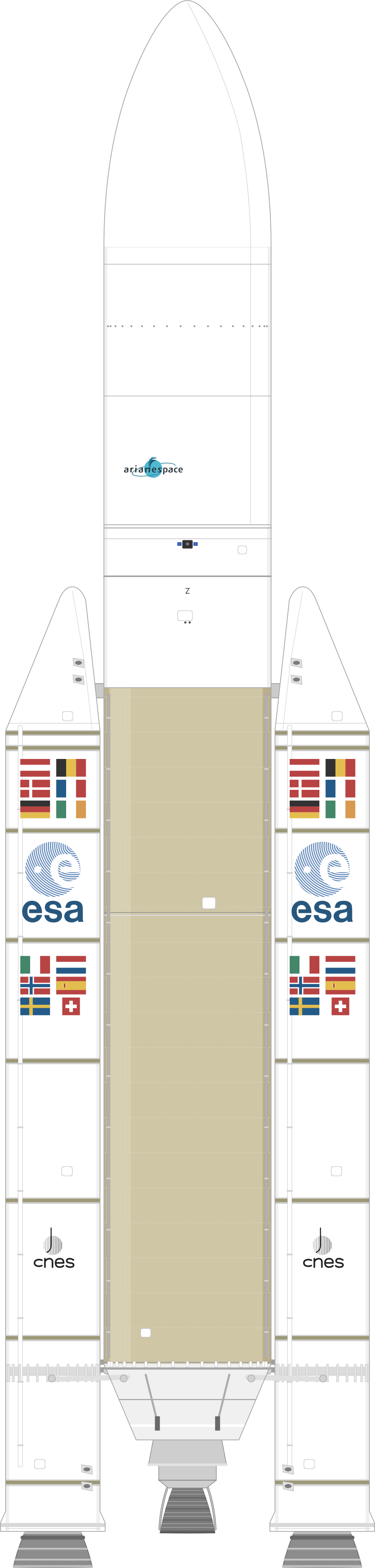 Drawing of the Ariane 5 G for Envisat