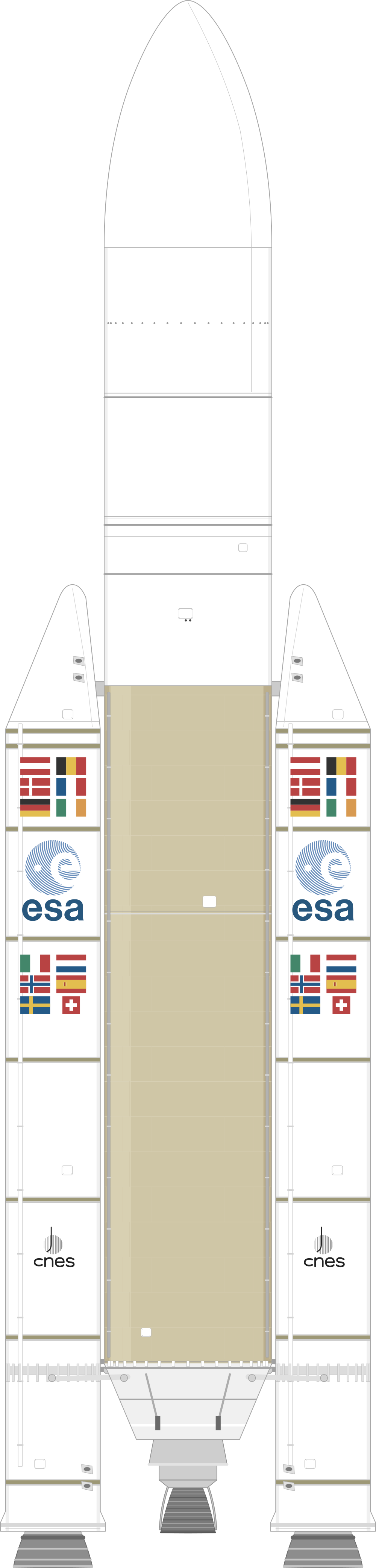 Drawing of the Ariane 5 G for Cluster