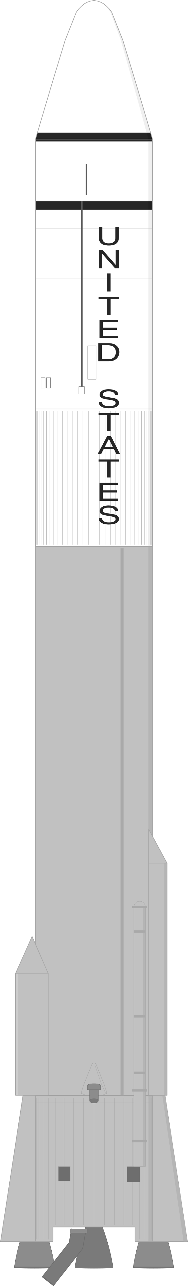 Drawing of the Atlas LV-3C Centaur for Surveyor Mass Model