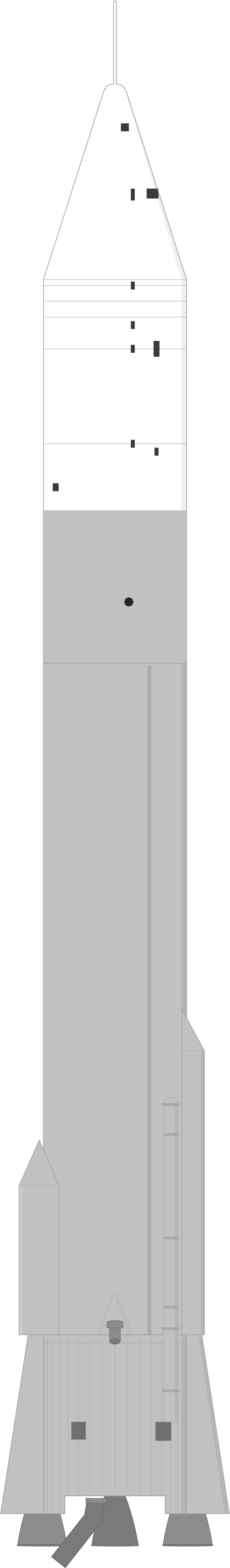Drawing of the Atlas LV-3C Centaur for Surveyor-SD 1