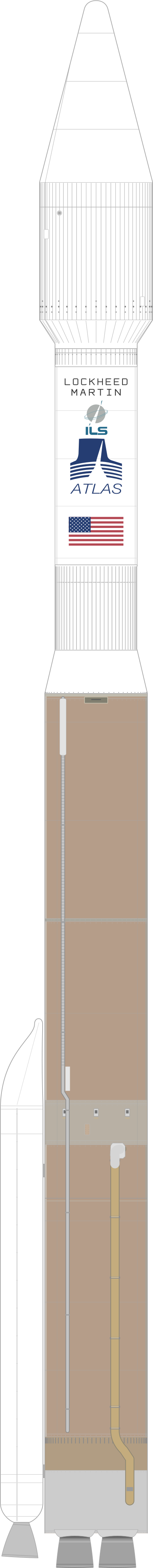 Drawing of the Atlas V 411 for Astra 1KR