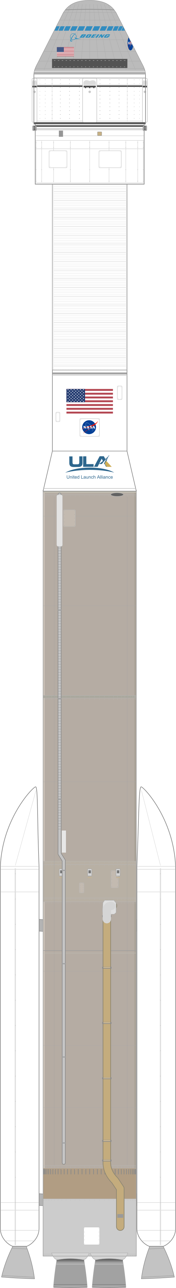 Drawing of the Atlas V N22 for CST-100 Starliner Orbital Flight Test