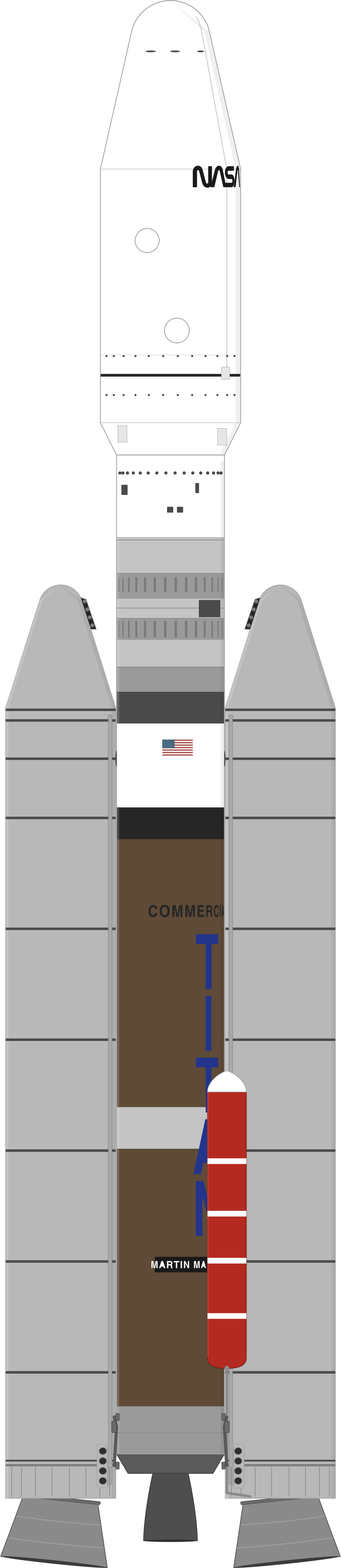 Drawing of the Commercial Titan III for Mars Observer