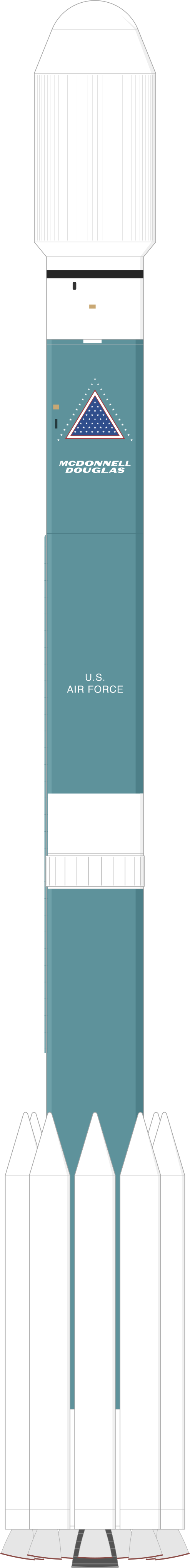 Drawing of the Delta II 6920-10 for EUVE