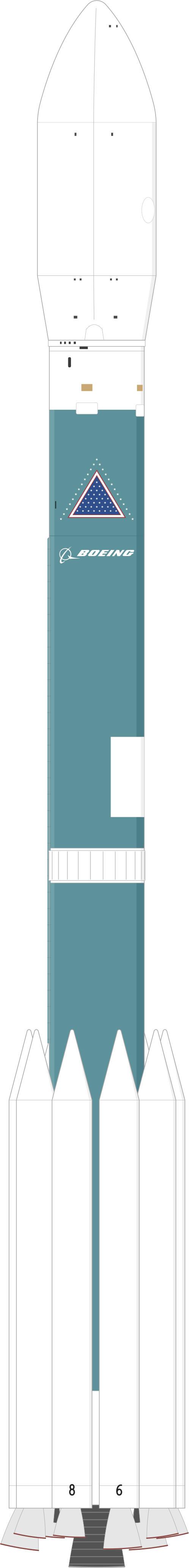 Drawing of the Delta II 7920-10C for Iridium 91