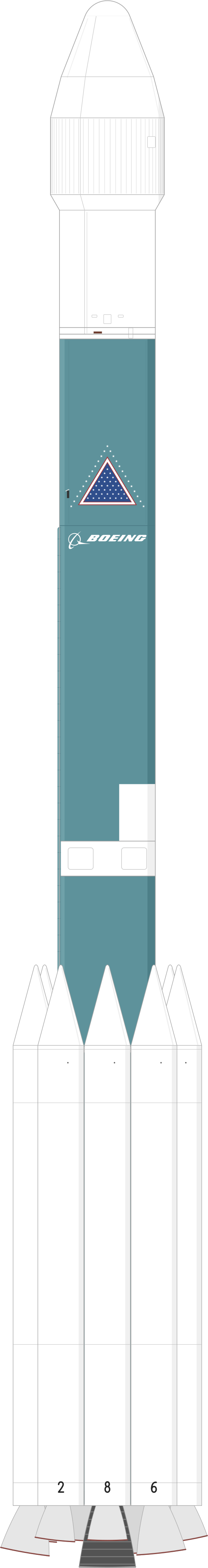 Drawing of the Delta II 7920H for Spitzer Space Telescope