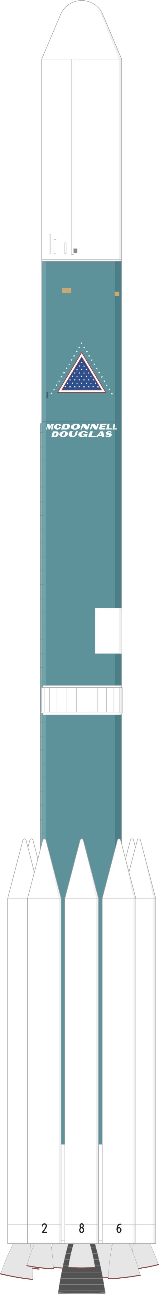 Drawing of the Delta II 7925-8 for Galaxy 1R2