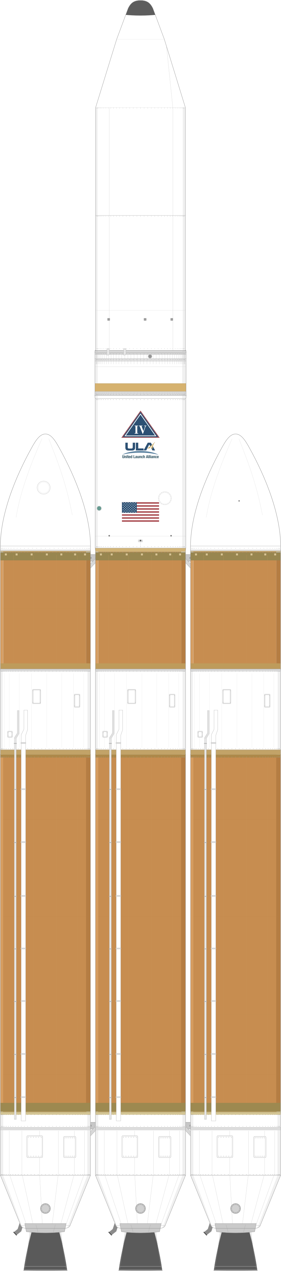 Drawing of the Delta IV Heavy for NROL-70