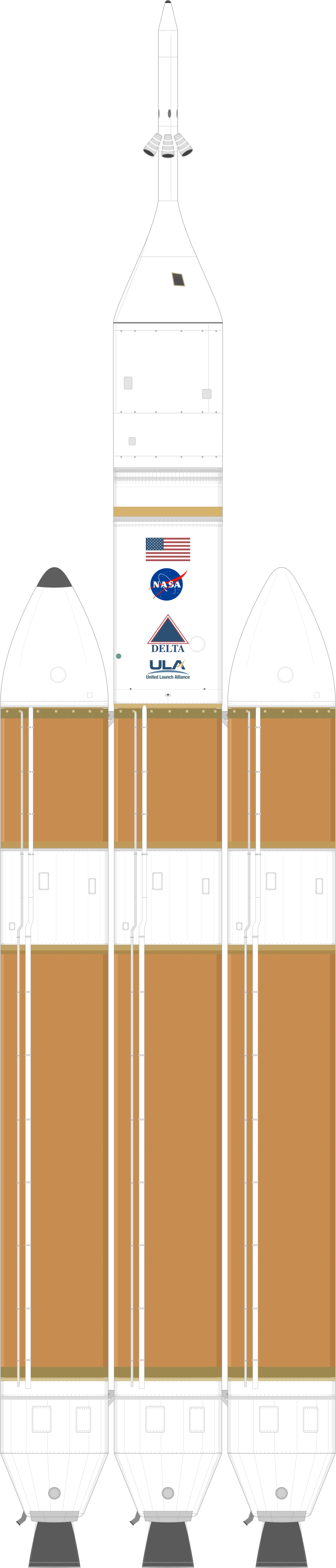 Drawing of the Delta IV Heavy for EFT-1
