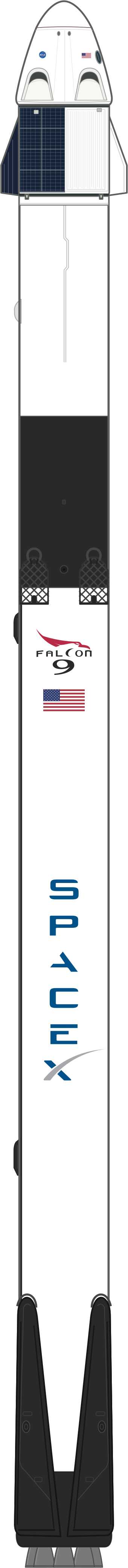 Drawing of the Falcon 9 Block 5 for Crew-10