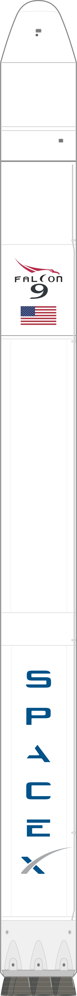 Drawing of the Falcon 9 v1.0 for Dragon Spacecraft Qualification Unit (DSQU)