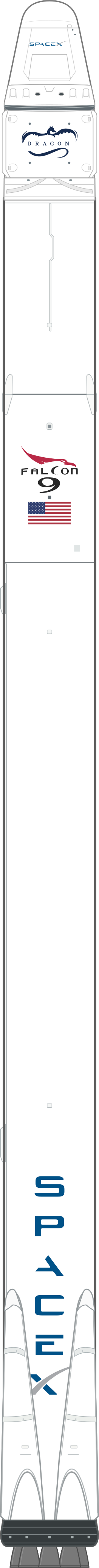 Drawing of the Falcon 9 v1.1 for SpX CRS-3