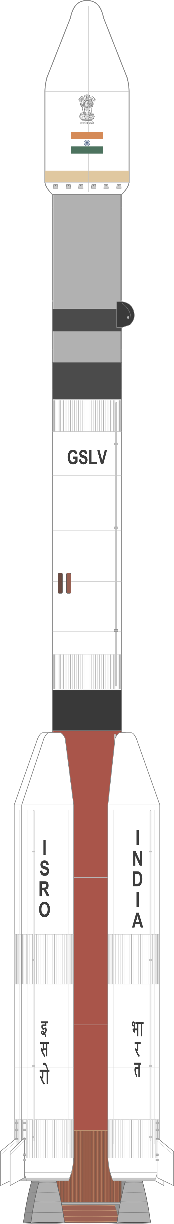Drawing of the GSLV for GSAT-2