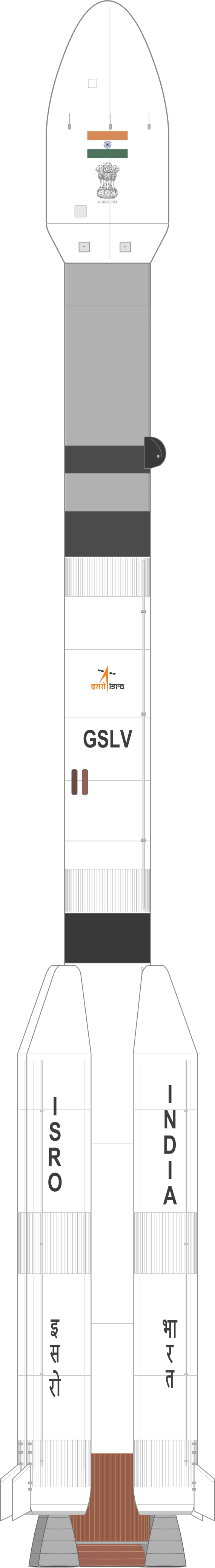 Drawing of the GSLV for GSAT-5P