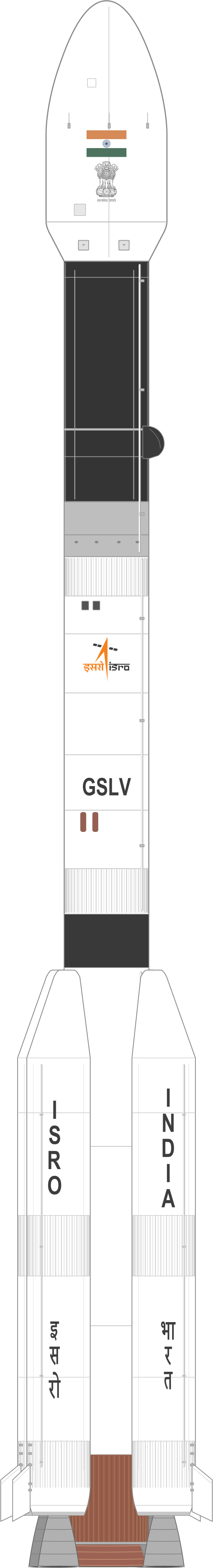 Drawing of the GSLV Mk. II for IRNSS-1J (NVS-01)