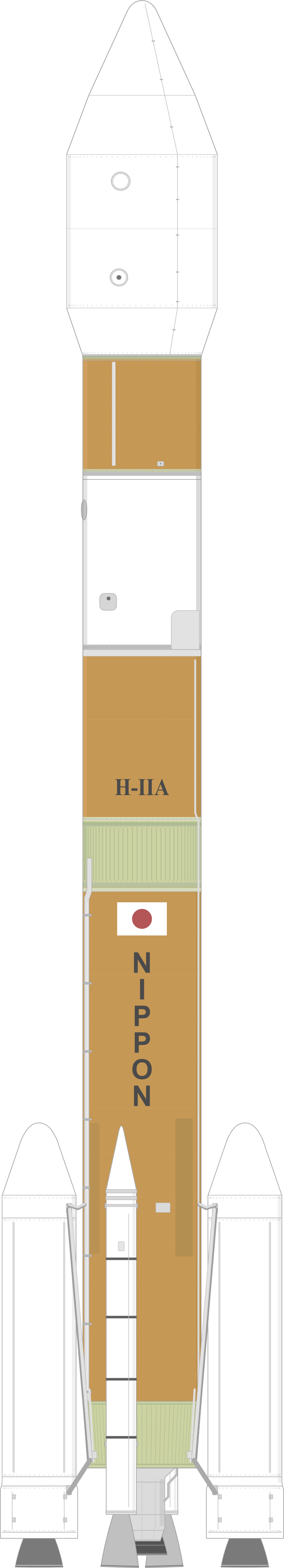 Drawing of the H-IIA 2022 for Himawari-6 (MTSAT-1R)