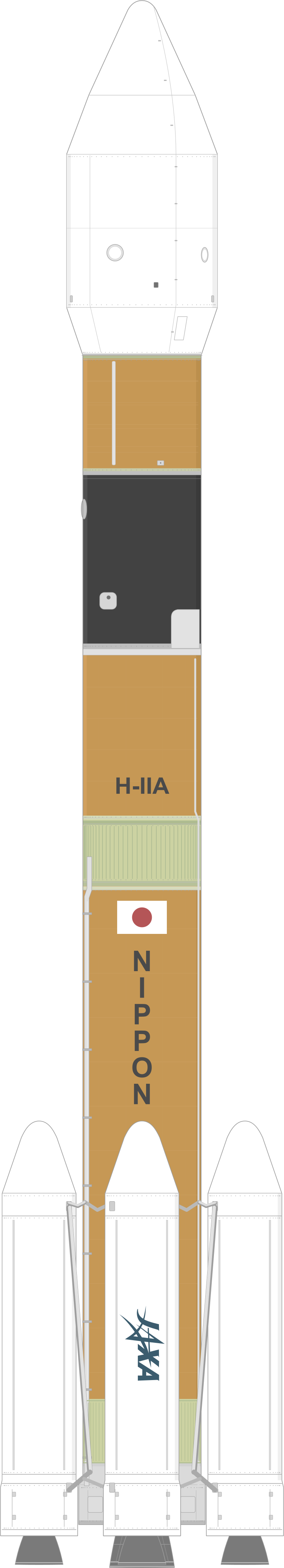 Drawing of the H-IIA 204 for Kiku-8