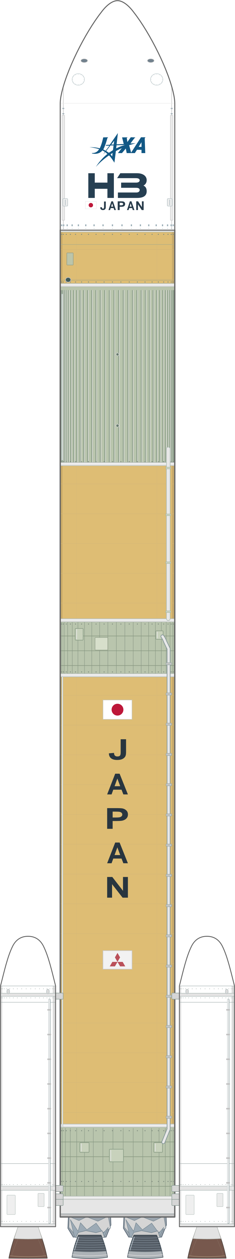 Drawing of the H3-22 for ALOS-3 (Maiden flight)