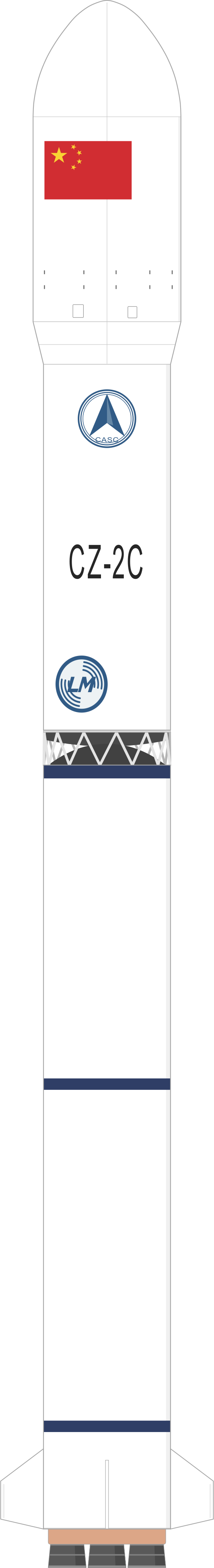 Drawing of the Long March 2C/YZ-1S for DRO-A/B