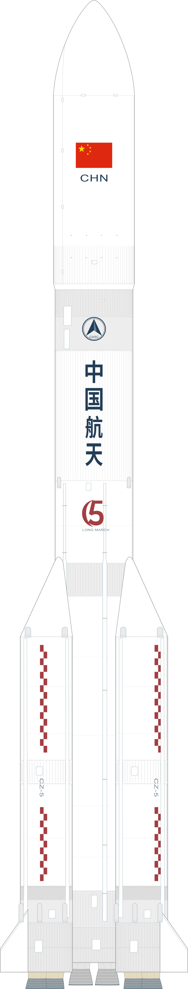 Drawing of the Long March 5 for TJSW-20