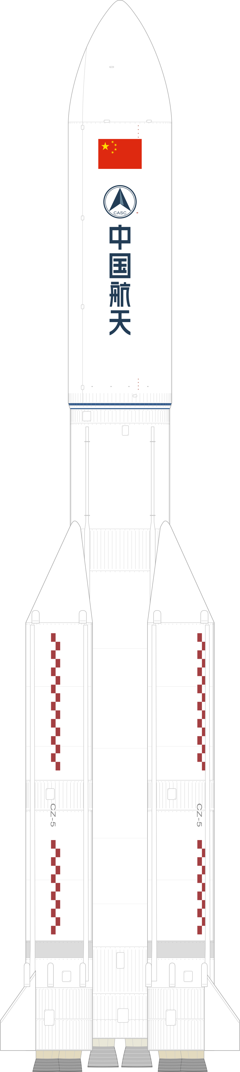 Drawing of the Long March 5B/YZ-2 for SatNet LEO Group 01