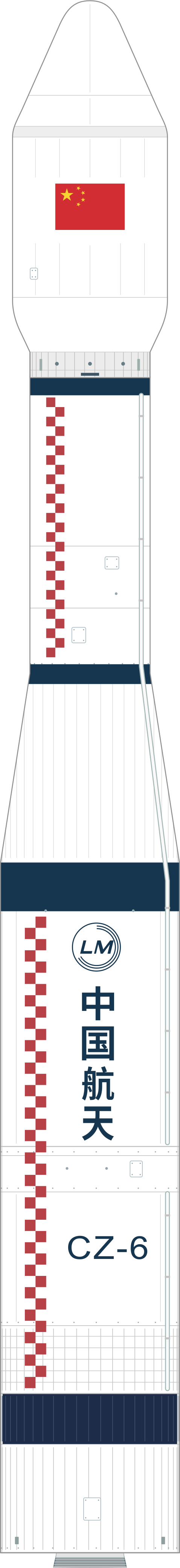 Drawing of the Long March 6 for PRSC-EO3