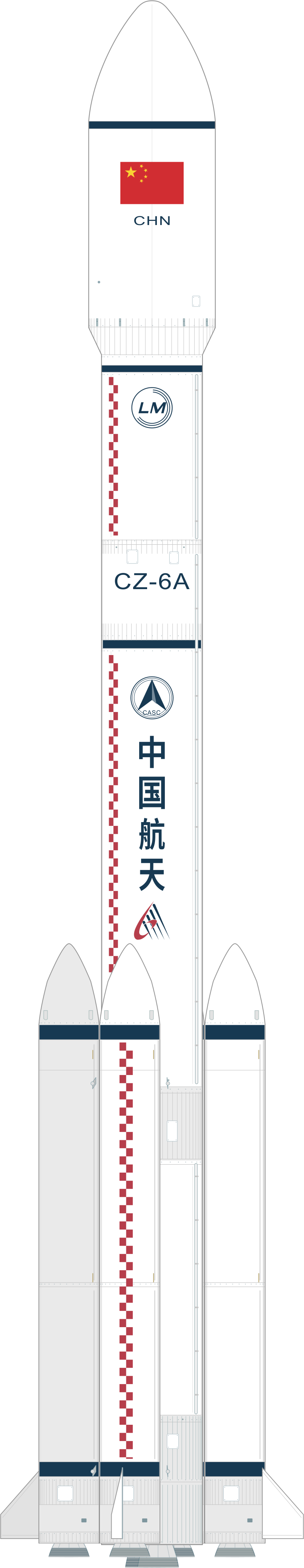 Drawing of the Long March 6A for Yaogan 50-02