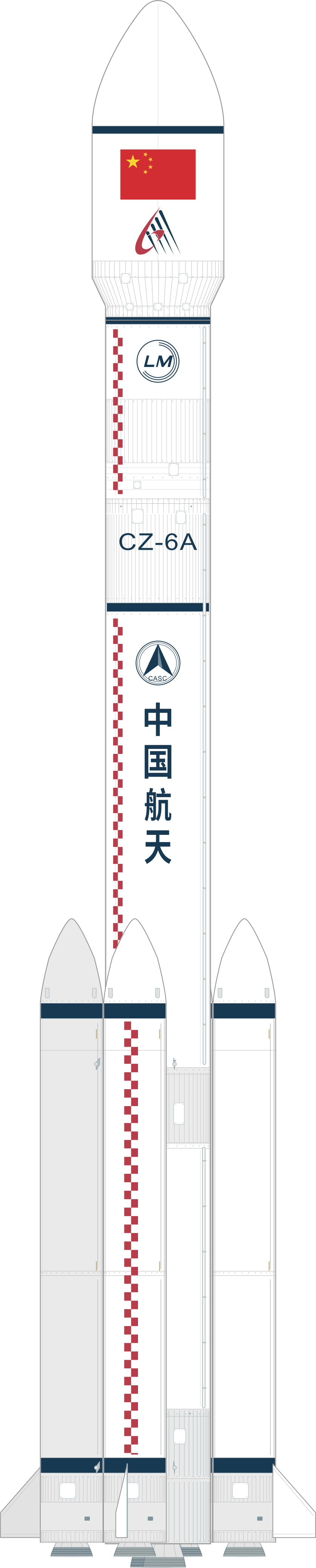 Drawing of the Long March 6A for Yunhai 3