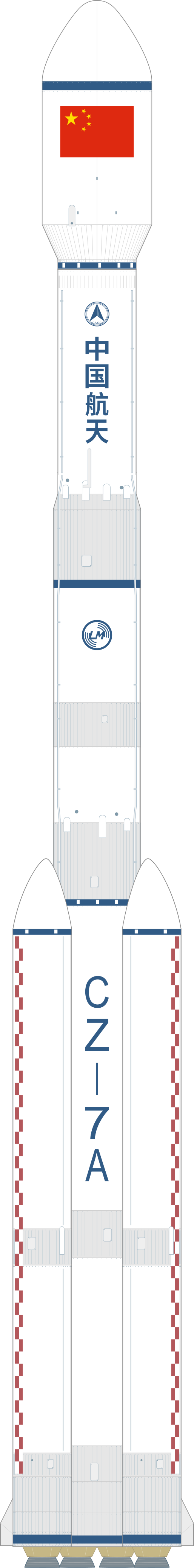 Drawing of the Long March 7A for Yaogan 45