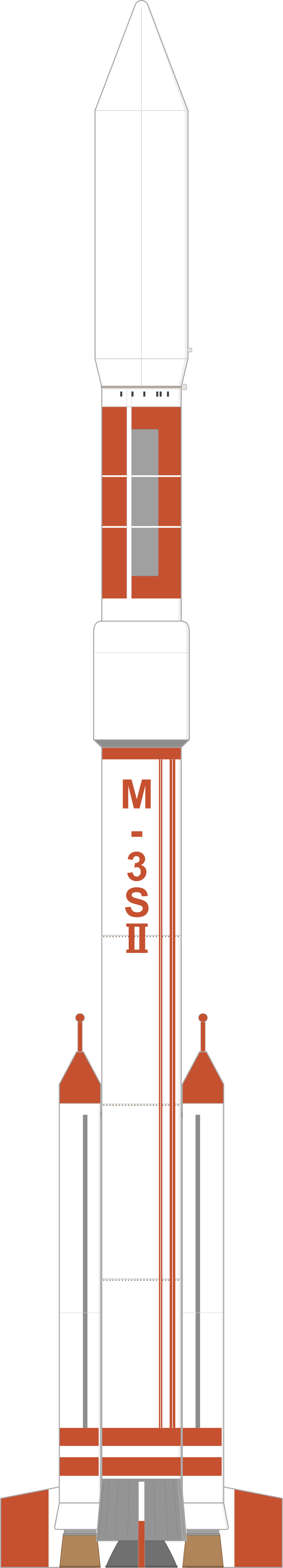 Drawing of the Mu-3S-II for Ginga