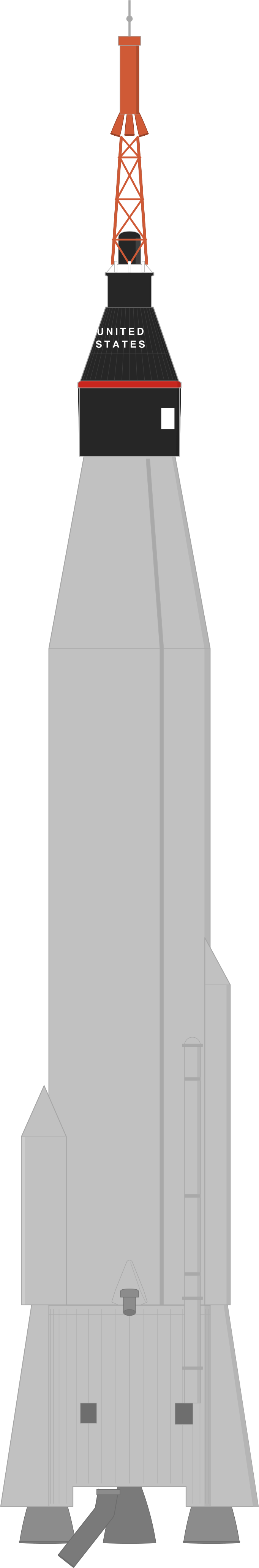 Drawing of the Atlas LV-3B for Mercury-Atlas 5