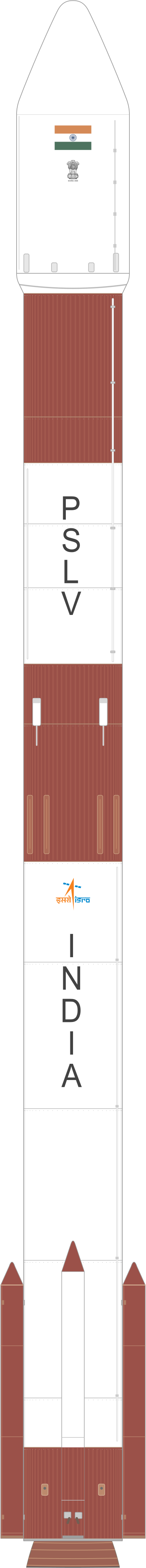 Drawing of the PSLV-CA for RISAT-2B