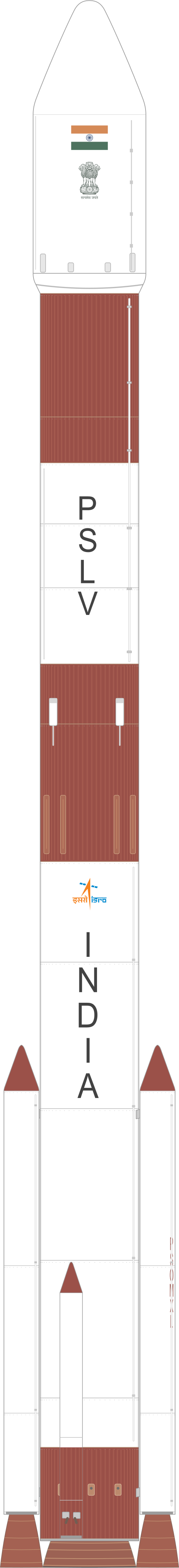 Drawing of the PSLV-DL for EOS-01 (RISAT-2BR2)