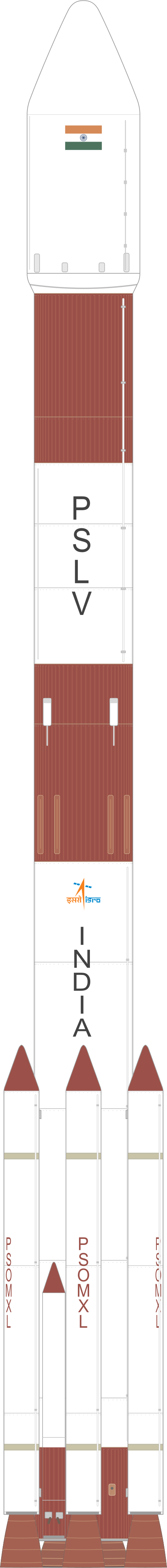Drawing of the PSLV XL for EOS-09 (RISAT-1B)