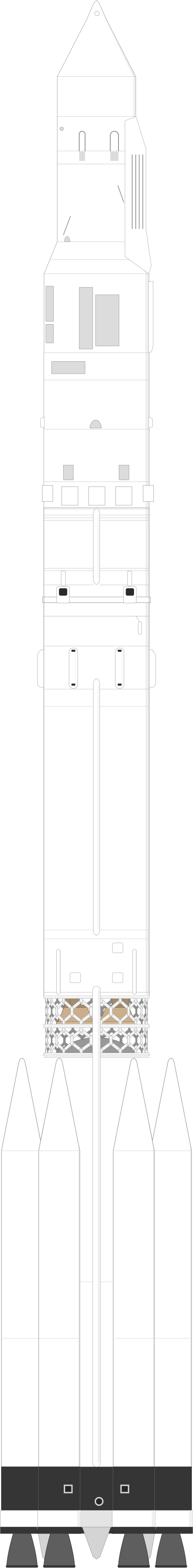 Drawing of the Proton-K for Salyut-7