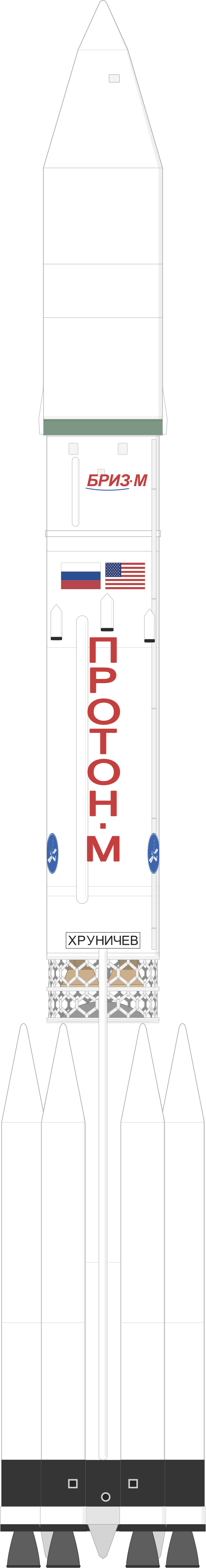 Drawing of the Proton-M Briz-M for Amazonas-1