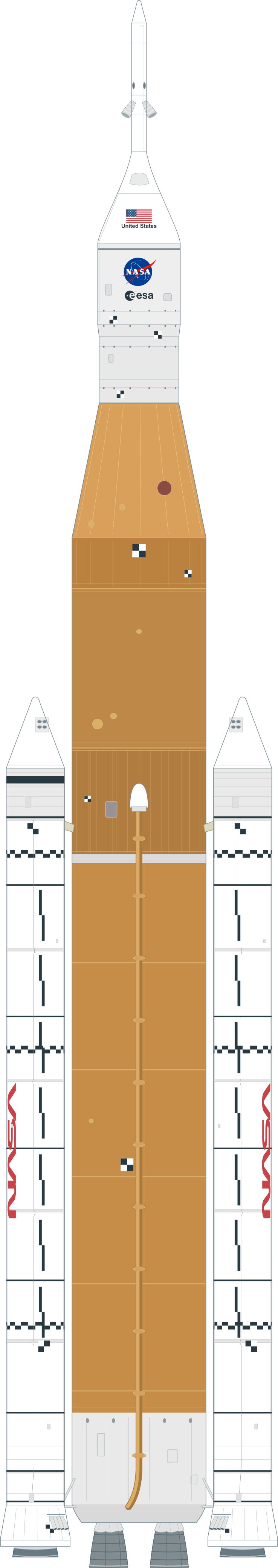 Drawing of the Space Launch System Block 1