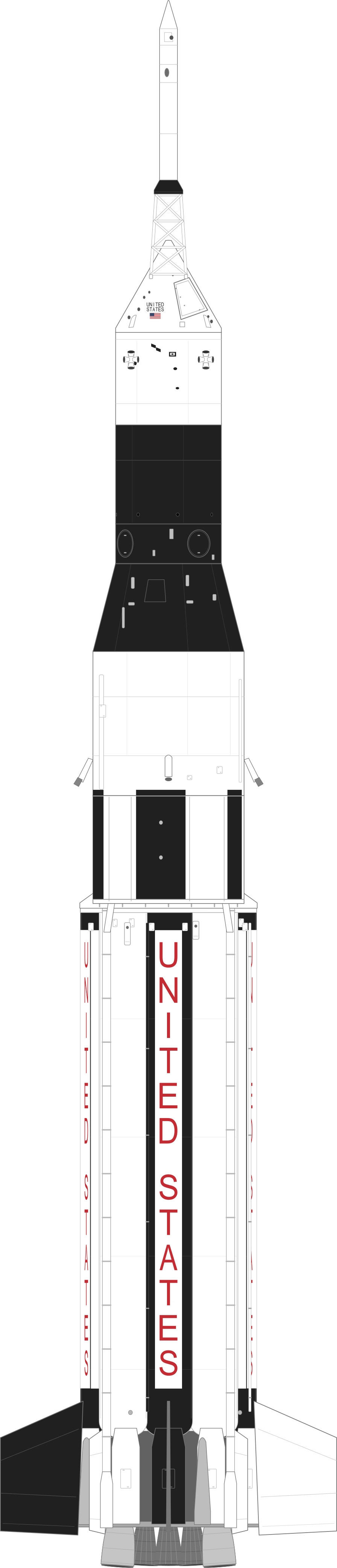 Drawing of the Saturn I for Saturn-SA 6