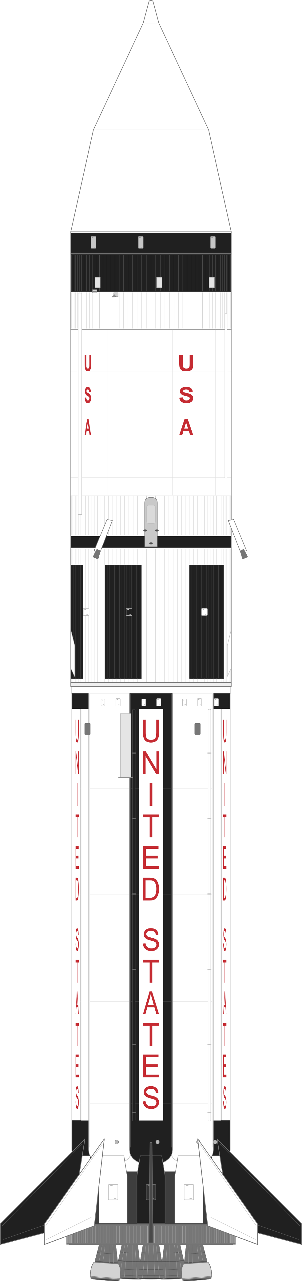 Drawing of the Saturn IB for Apollo AS-203